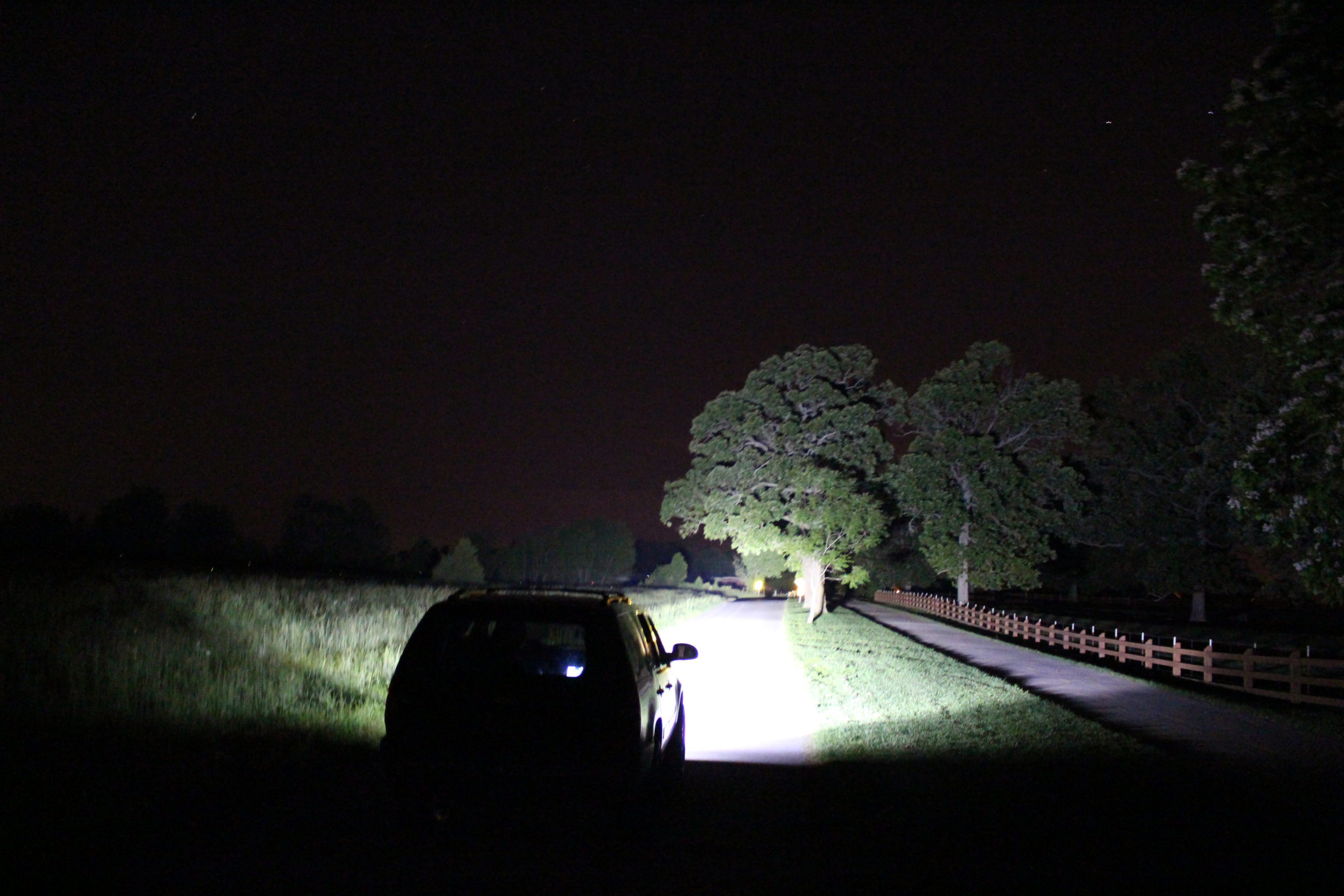 led light bar at night